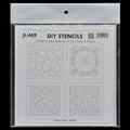 jags-mumbai Stencil Jags Stencil Plastic 6x6 4Pcs Set - Creative Craft Tool for Scrapbooking and Art Projects