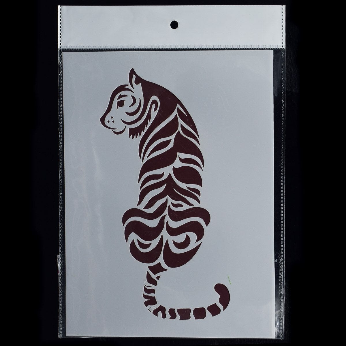 jags-mumbai Stencil Majestic Tiger Roar: Stencil Plastic A5 Size Tiger Design for Striking Artistic Statements