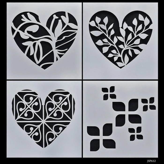 Drawing Stencil Plastic 6x6 4Pcs Set