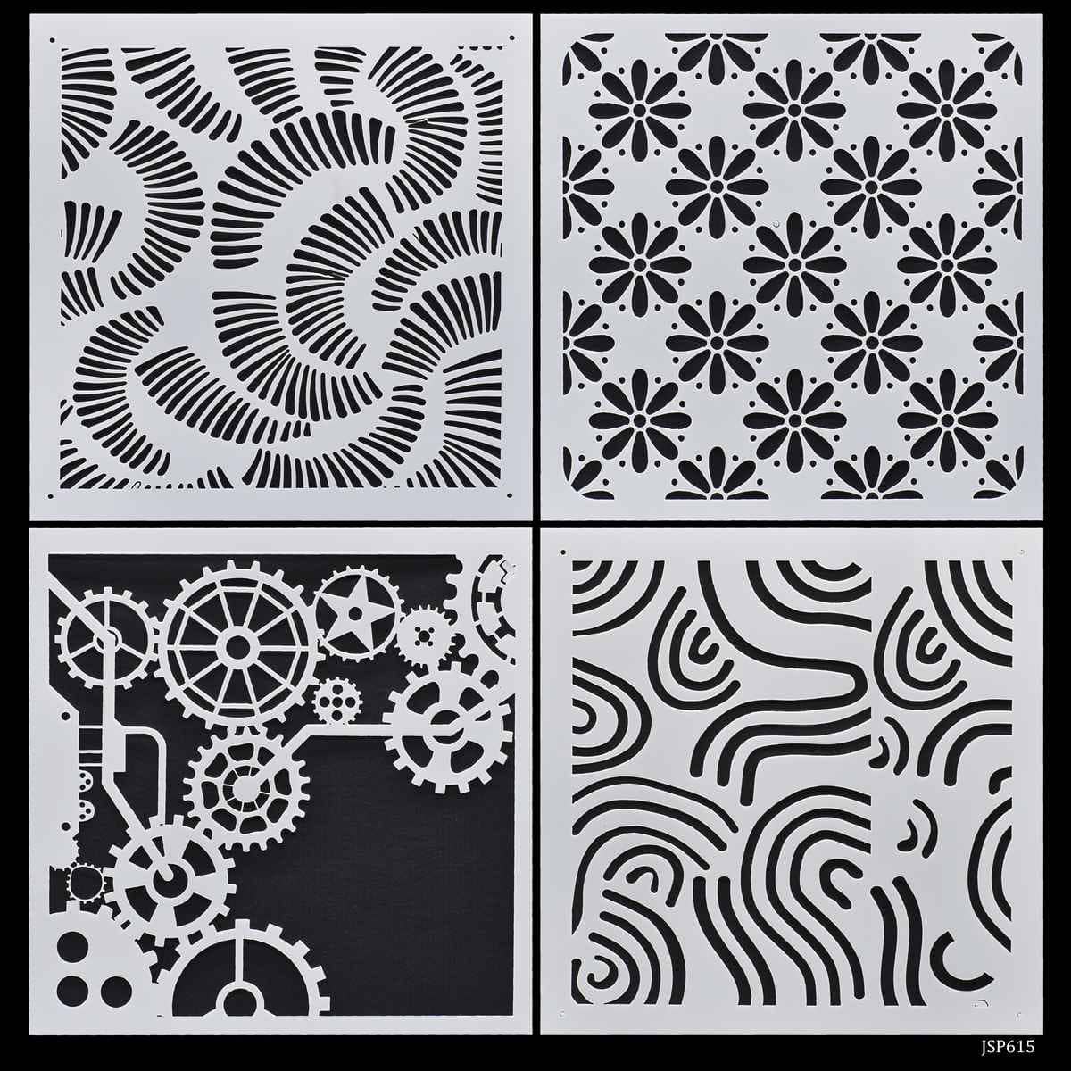 jags-mumbai Stencil Stencil Plastic 6x6 4Pcs Set