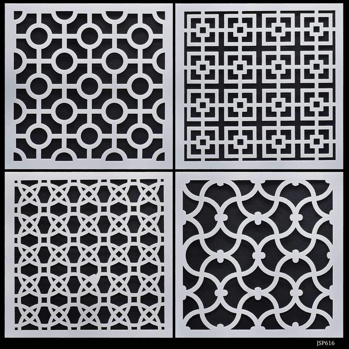 jags-mumbai Stencil Stencil Plastic 6x6 4Pcs Set