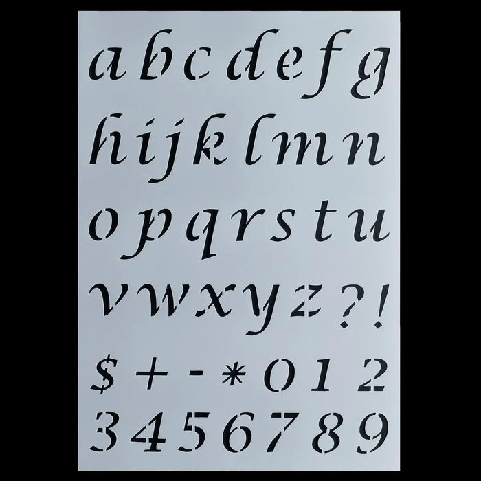 Drawing Stencil Plastic A4 A to Z/0 to 9 Small letter symbols