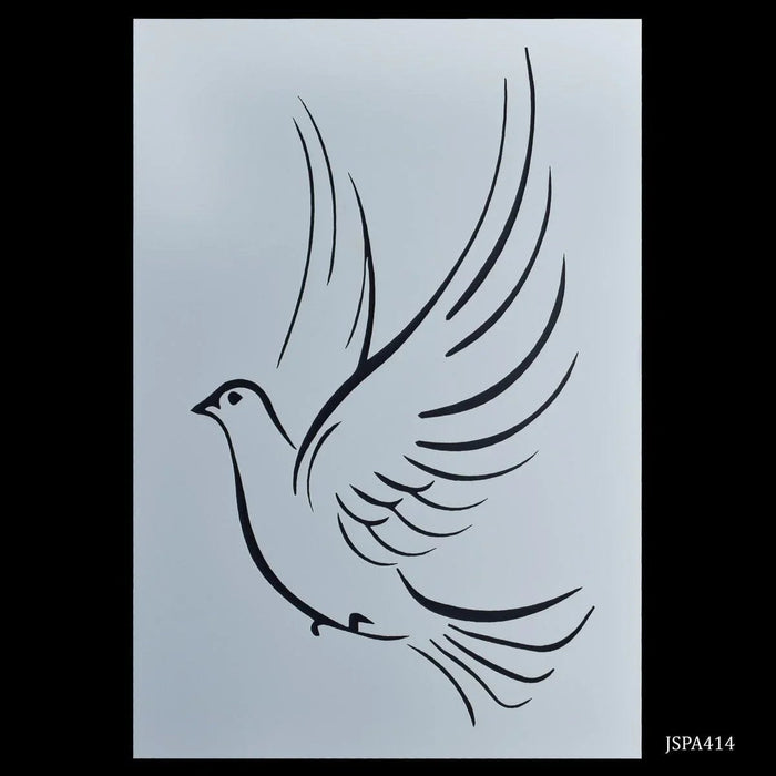 Drawing Stencil Plastic A4 Pigeon Design