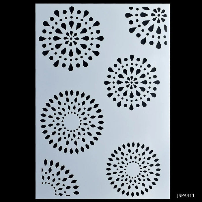 Drawing Stencil Plastic A4 Round Mandala Design