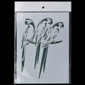 jags-mumbai Stencil Vibrant three Parrot Design Stencil - Jags Stencil Plastic A5 (JSPA5-2)