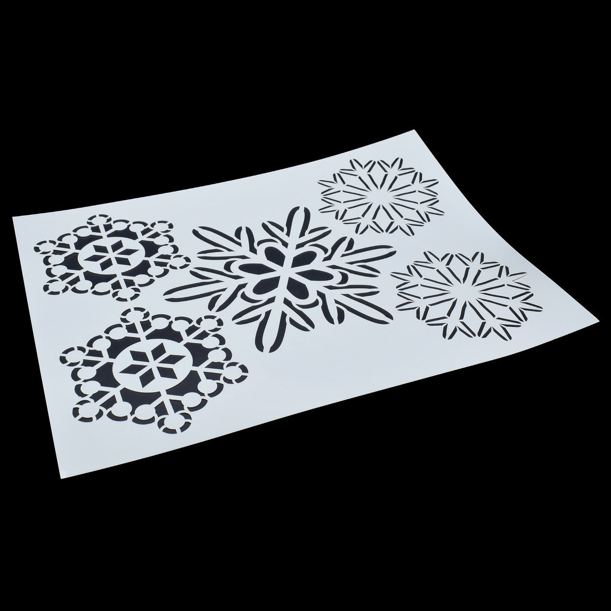 jags-mumbai Stencil Winter Wonderland: Stencil Plastic A4 size 5 Snowflake Design for Festive Crafts