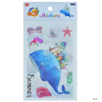 Journal Sticker | Decorative Sticker | Craft Sticker | Summer Mix Design | 6Pcs