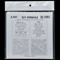 jags-mumbai Stickers Stencil Plastic 6x6 4Pcs Set