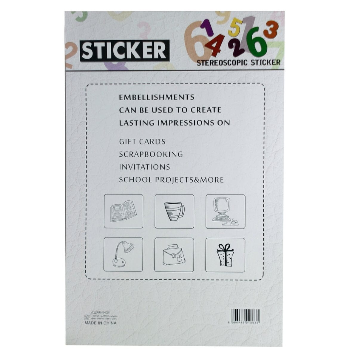 jags-mumbai Stickers Sticker Stereoscopic  0-9 WX002YK