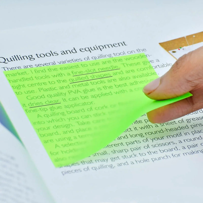 Transparent sticky notes, clear and see-through