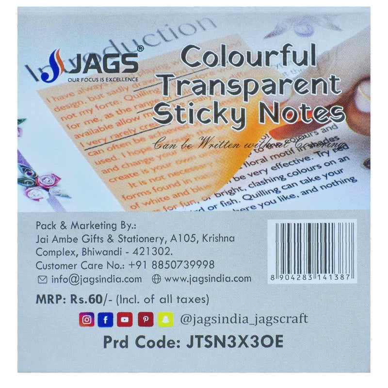 Transparent sticky notes, clear and see-through
