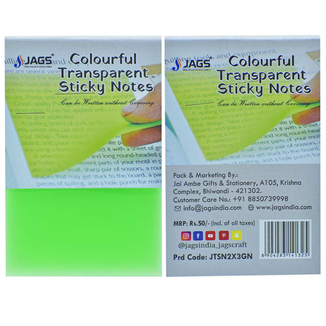 Transparent sticky notes, clear and see-through