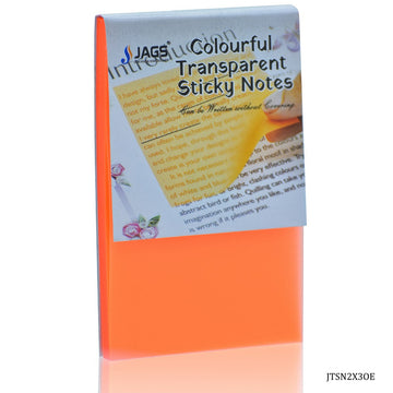 Jags Transparent Sticky Note 50 Sheet Orange