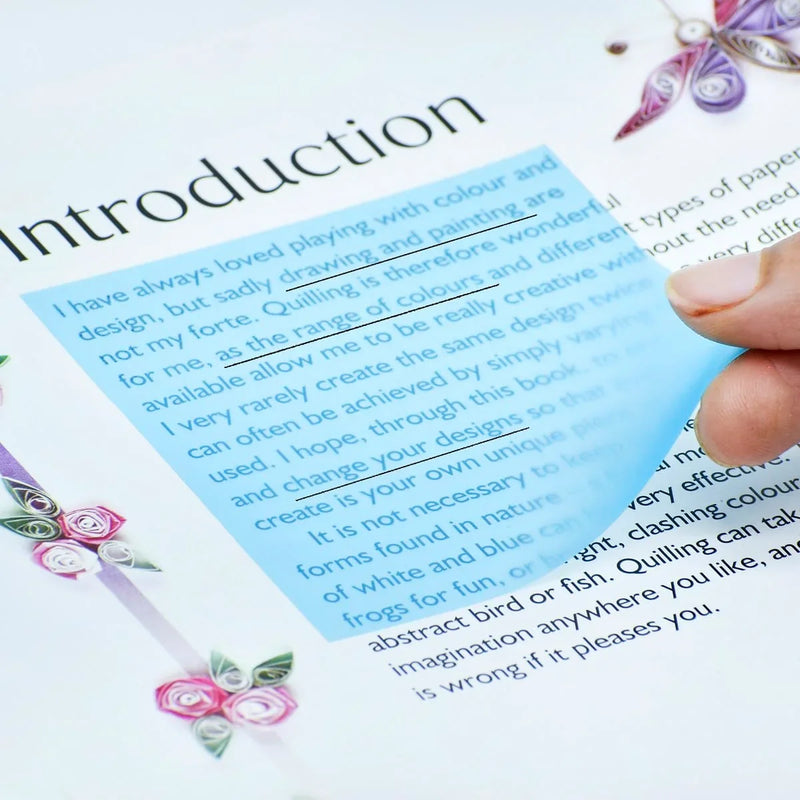 Transparent sticky notes, clear and see-through