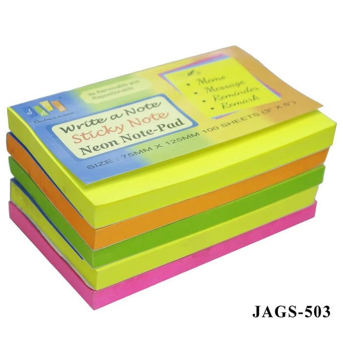 Neon pastel sticky notes (3x5 inches) 100 sheets- assorted Colour