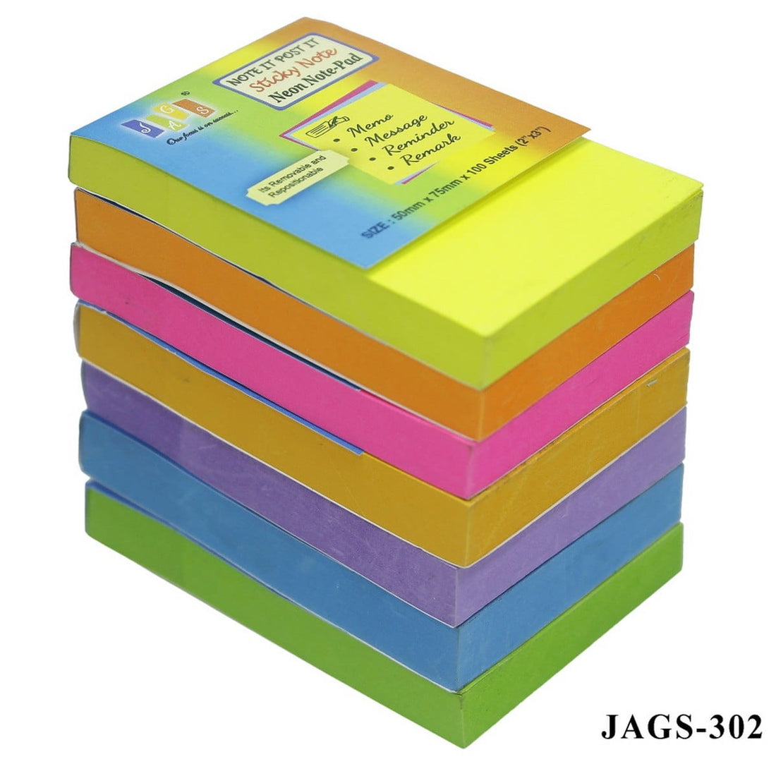 jags-mumbai Sticky Notes Neon Sticky Note Pad (Pack Of 6)