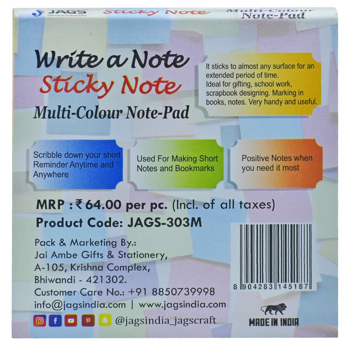 jags-mumbai Sticky Notes Sticky Note Pad
