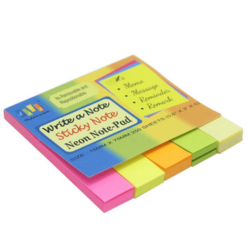 Sticky Note Pad Neon Colours 15mmX76mmX250St(0.6X3)JAGS-335