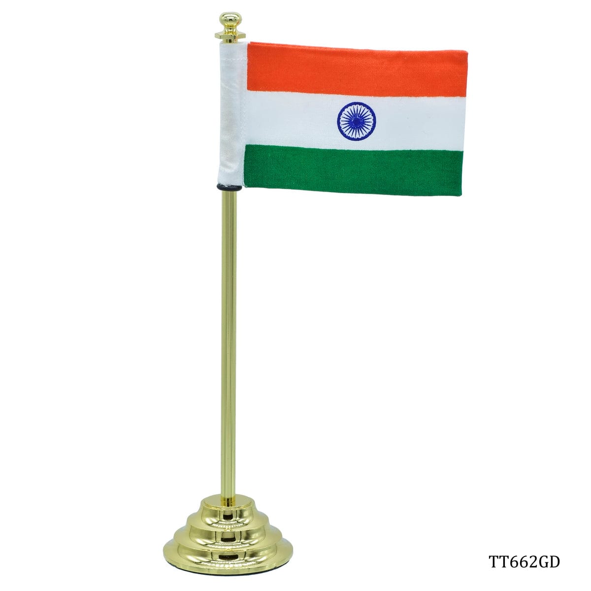 jags-mumbai Table Top Flags "Elegant Desktop Flag: Long Golden 7.5 inch - TT662GD"