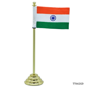 jags-mumbai Table Top Flags "Elegant Desktop Flag: Long Golden 7.5 inch - TT662GD"