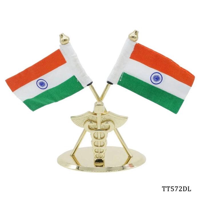 Table Top Cross Flag Golden With Dr Logo TT572DL