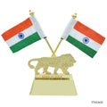 jags-mumbai Table Top Flags Table Top Cross Flag Golden With Make In India