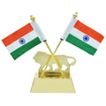 jags-mumbai Table Top Flags Table Top Cross Flag Golden With Make In India