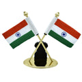 jags-mumbai Table Top Flags Table Top Cross Flag Golden With Symbol