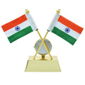 jags-mumbai Table Top Flags Table Top Cross Flag Golden With Watch