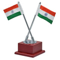 jags-mumbai Table Top Flags Table Top Cross Flag Whith Wooden Stand Silver