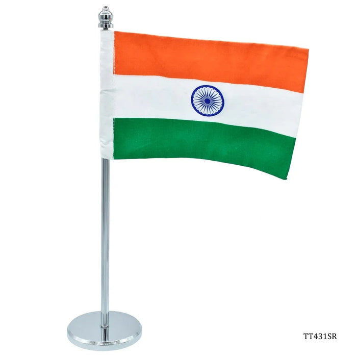 Table Top Flag Long Silver 11 Inch