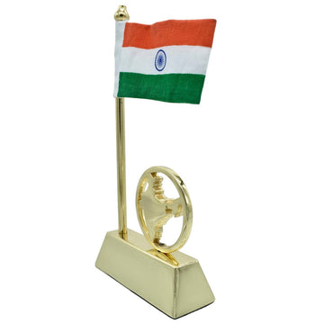 Table Top Flag With India Map Long Golden TT632GD