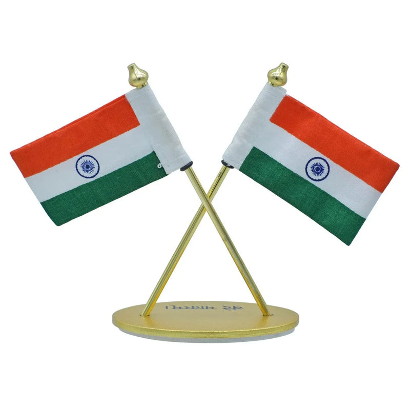 jags-mumbai Table Top Flags Table Top Oval Cross Flag Gold Card Peking