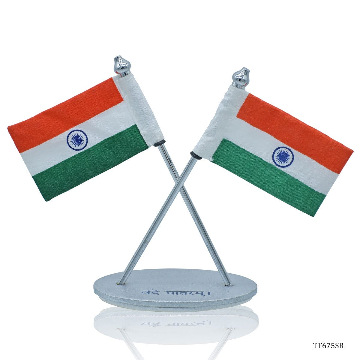 jags-mumbai Table Top Flags Table Top Oval Cross Flag Silver Card Peking TT675SR