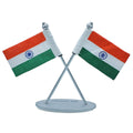 jags-mumbai Table Top Flags Table Top Oval Cross Flag Silver Card Peking TT675SR