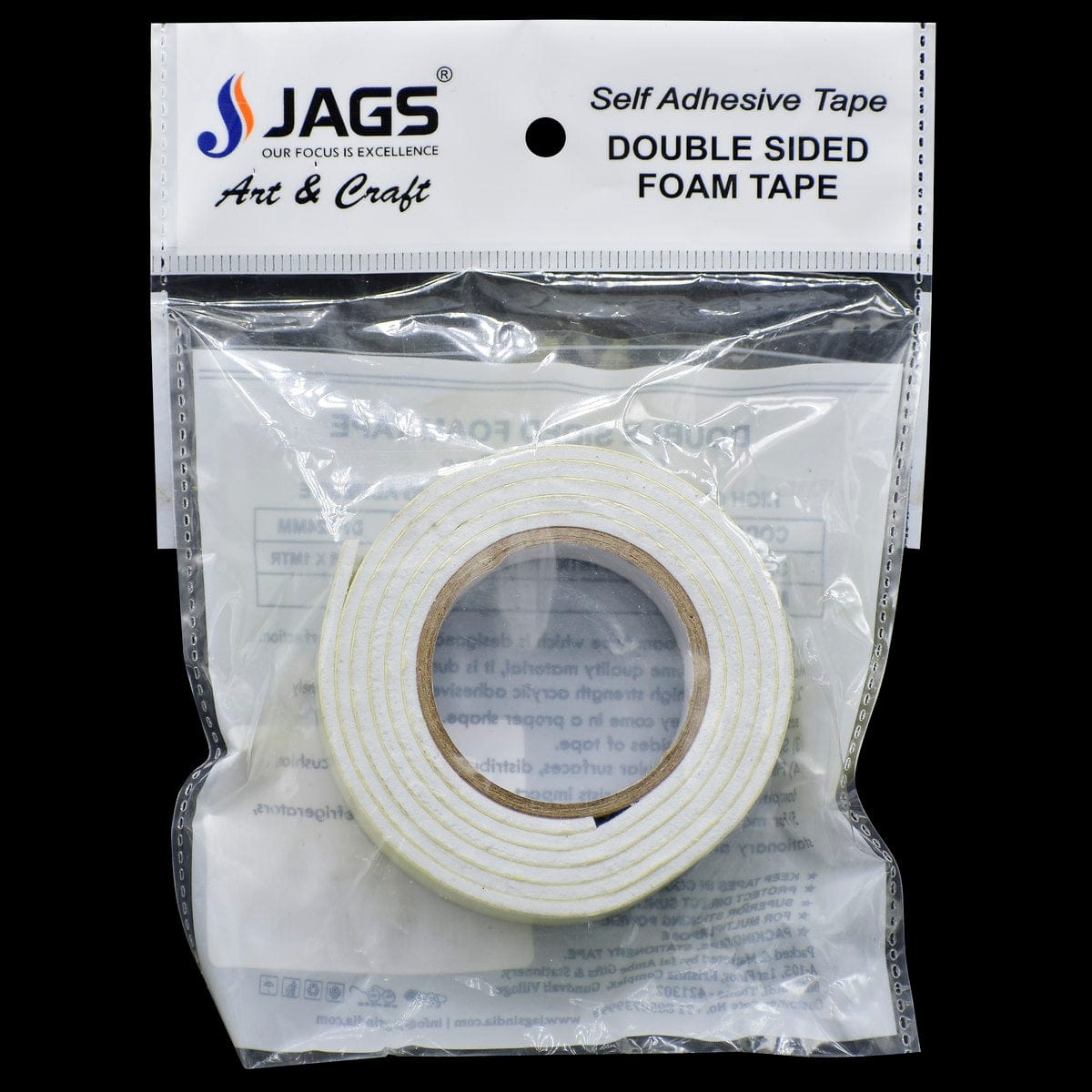 jags-mumbai Tape Double Sided Foam Tape 1 Meter long 24MM wide