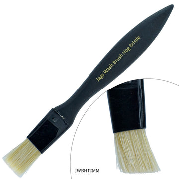 Jags Wash Brush Hog Bristle Black Handle 12MM - Fine Detailing Tool for Precision Cleaning