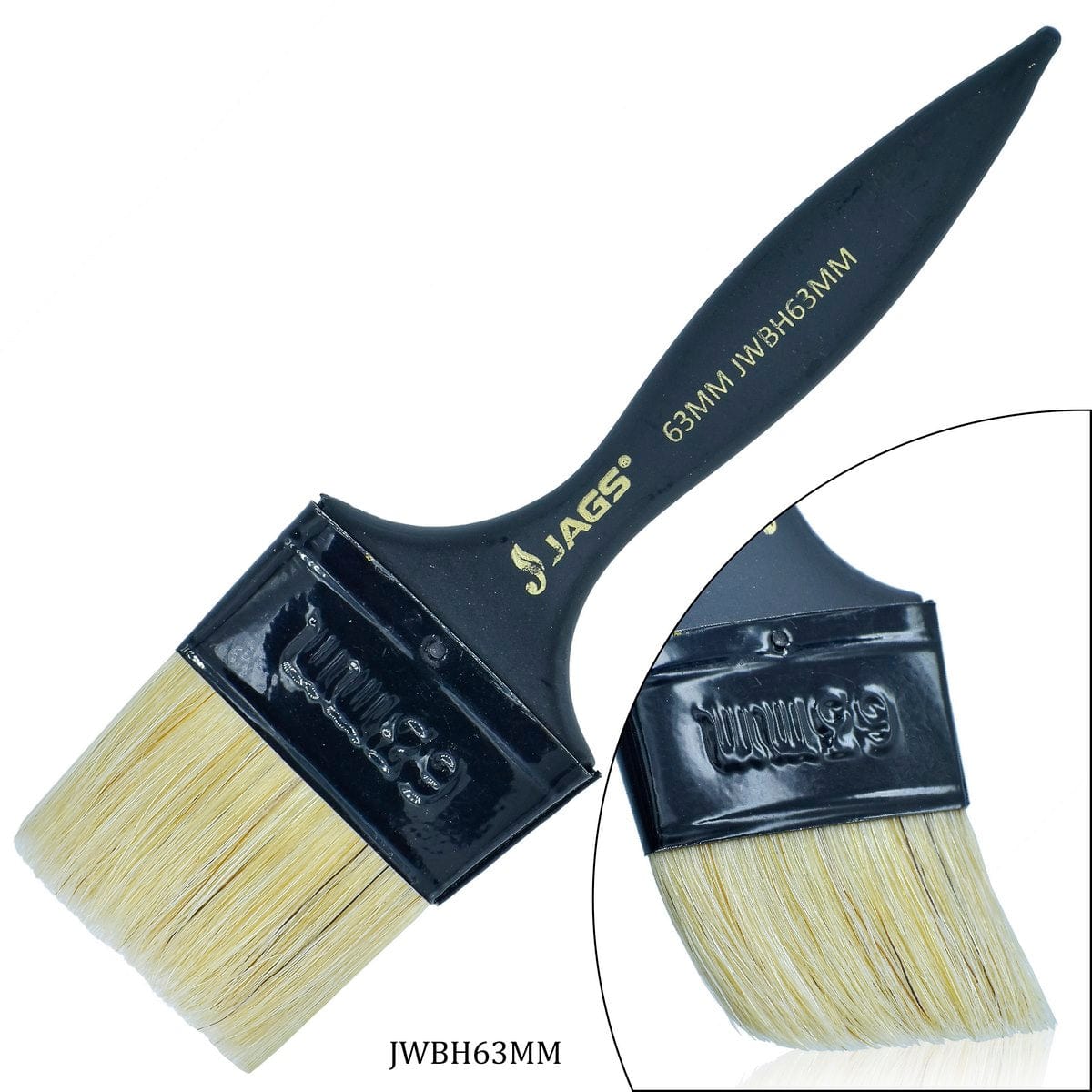 jags-mumbai Tools Jags Wash Brush Hog Bristle Black Handle 63MM - Industrial-Strength Cleaning Tool for Intensive Tasks