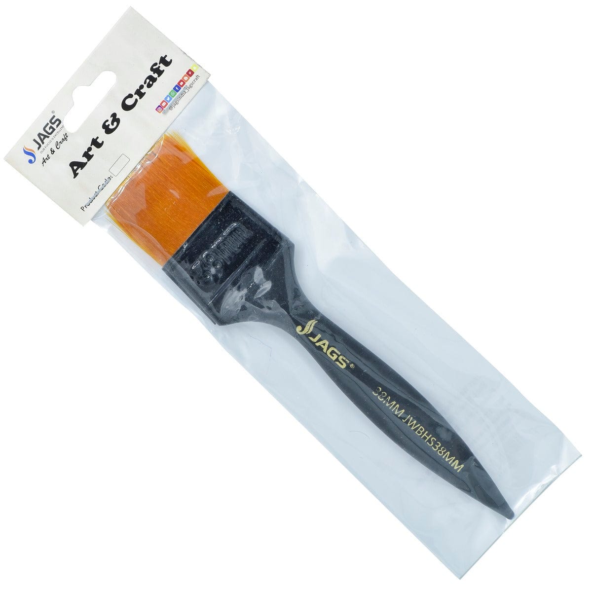jags-mumbai Tools Jags Wash Brush Synthetic Hair Black Handle 38MM - Premium Cleaning Tool for Effortless Shine