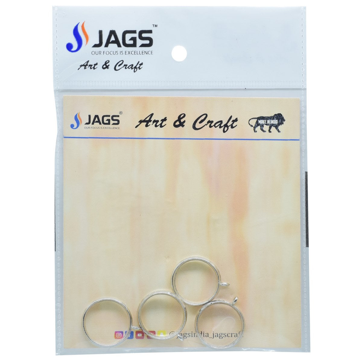 jags-mumbai Toys & Kits Diy Metal Imitation 4Pc Round Small Silver JRDA18