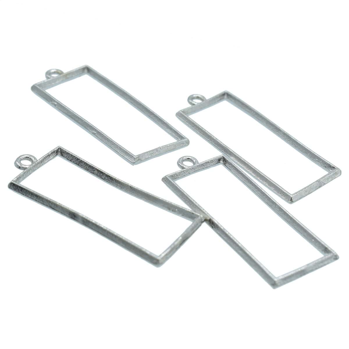 jags-mumbai Toys & Kits Metal Imitation 4Pcs Rectangle Silver JRDA17