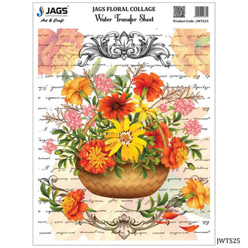 Jags Water Transfer Sheet Floral Collage