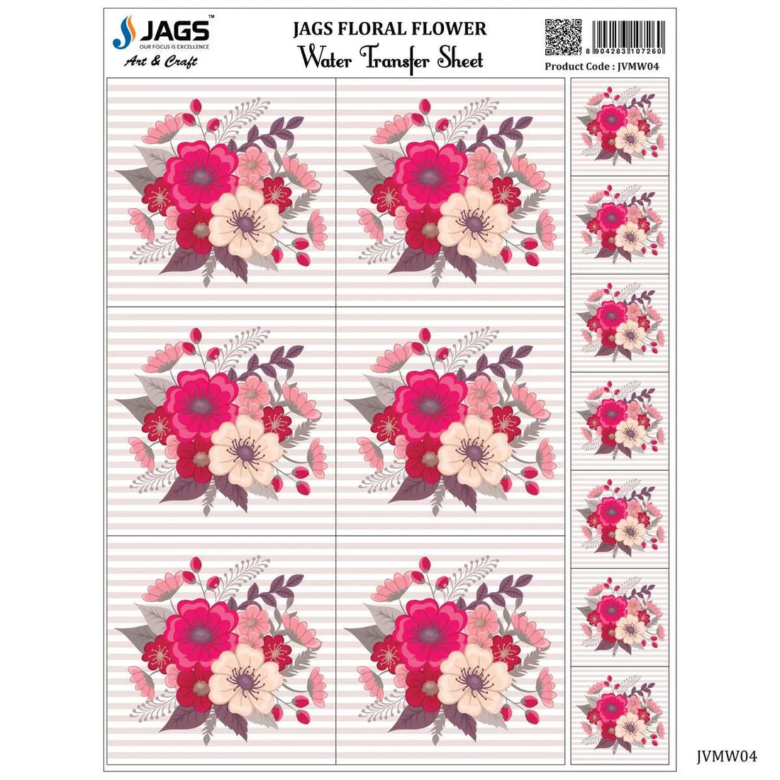 jags-mumbai Transfer Sheets JAGS Water Transfer Sheet Floral Flower