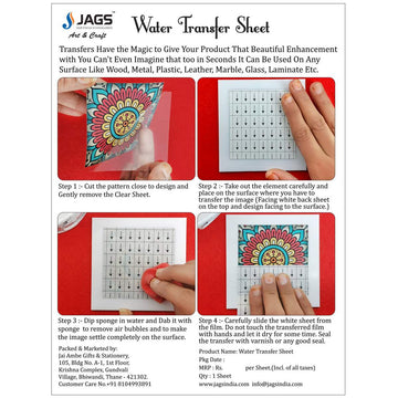Water tranfer sheet for DIY ,craft and decor