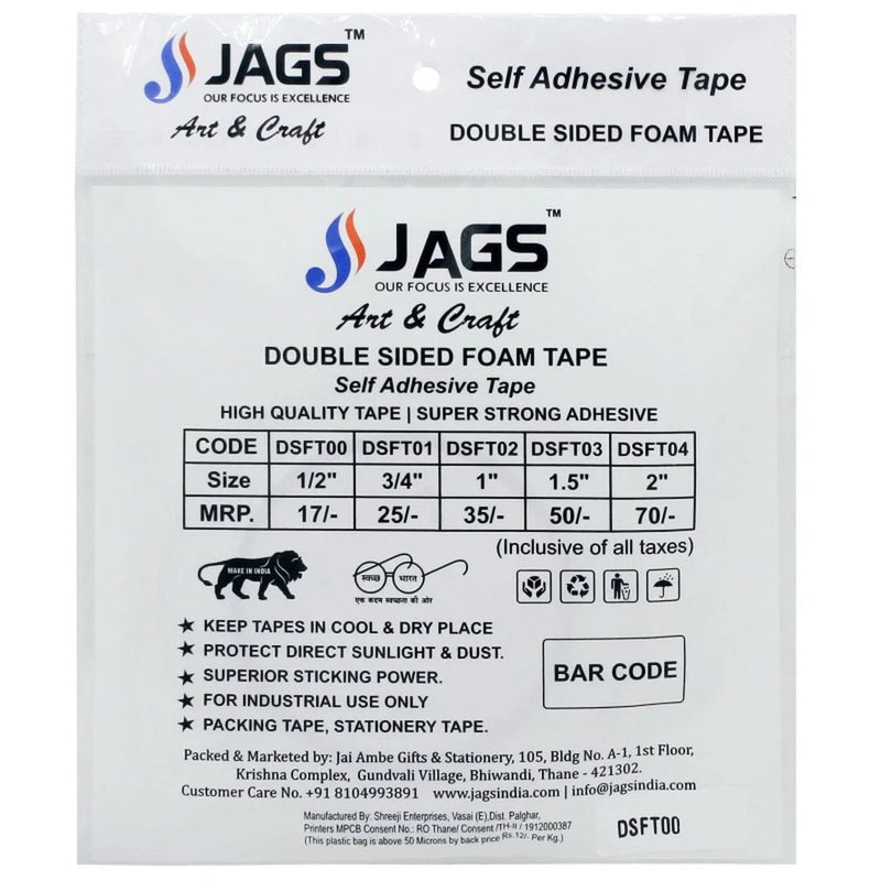 jags-mumbai Two way tape Two Way Tape, Double Sided Tape- 1 inches