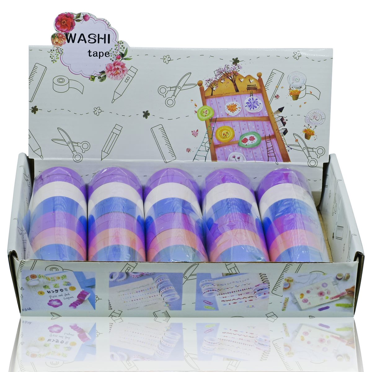 jags-mumbai Washi Tape Craft Tape Paper Tape 1.5x5M 60Pcs Box