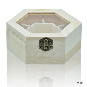 Hexagon Wooden Empty Box