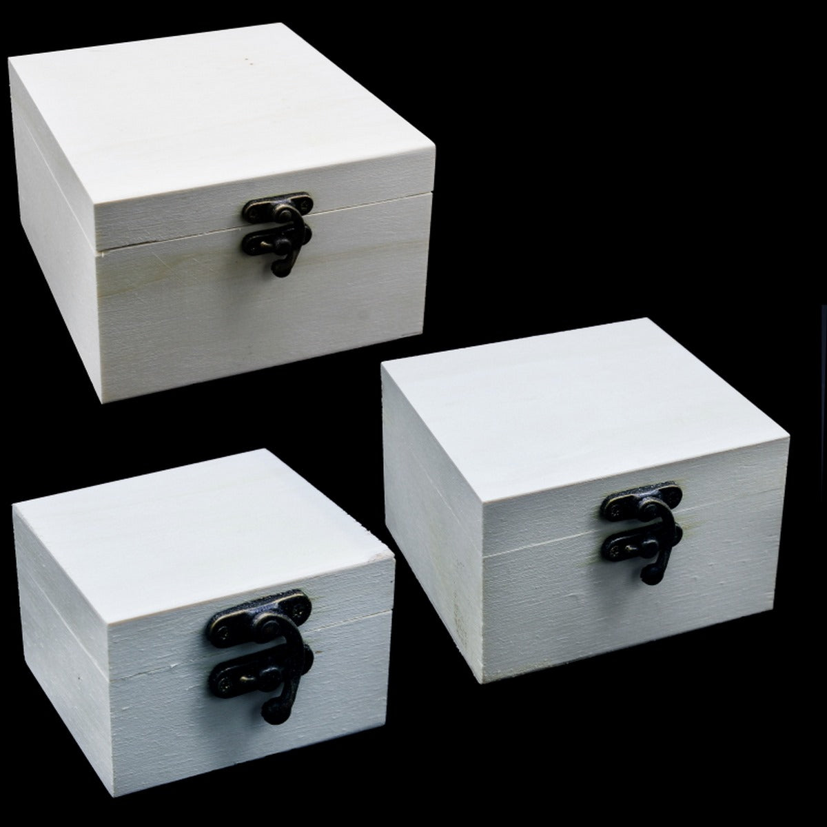 jags-mumbai Wooden Box Wooden Empty Box 3pcs 5.5x5.5x3.5cm WEB1466