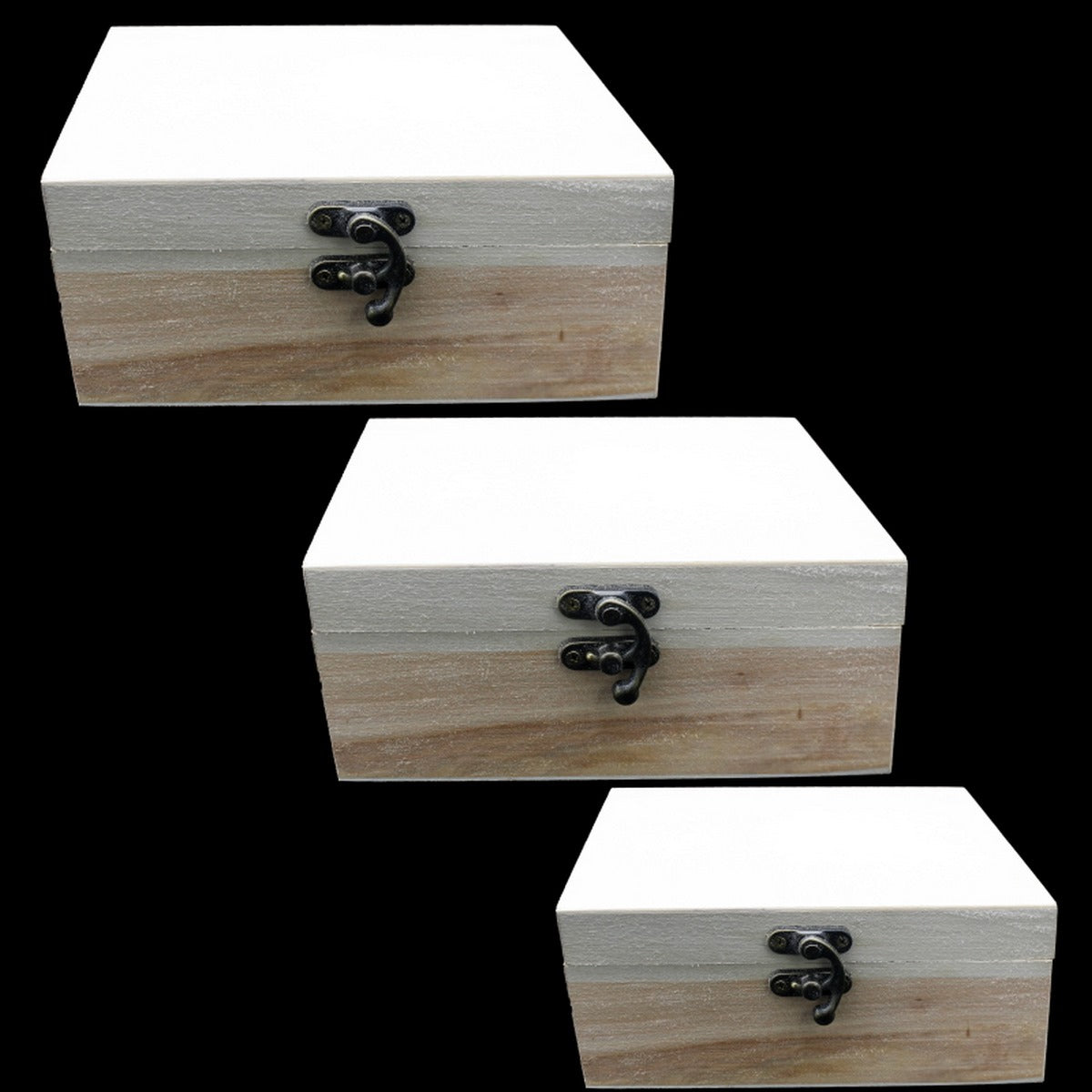 jags-mumbai Wooden Box Wooden Empty Box 3pcs 7.5x6x3.5cm WEB10063