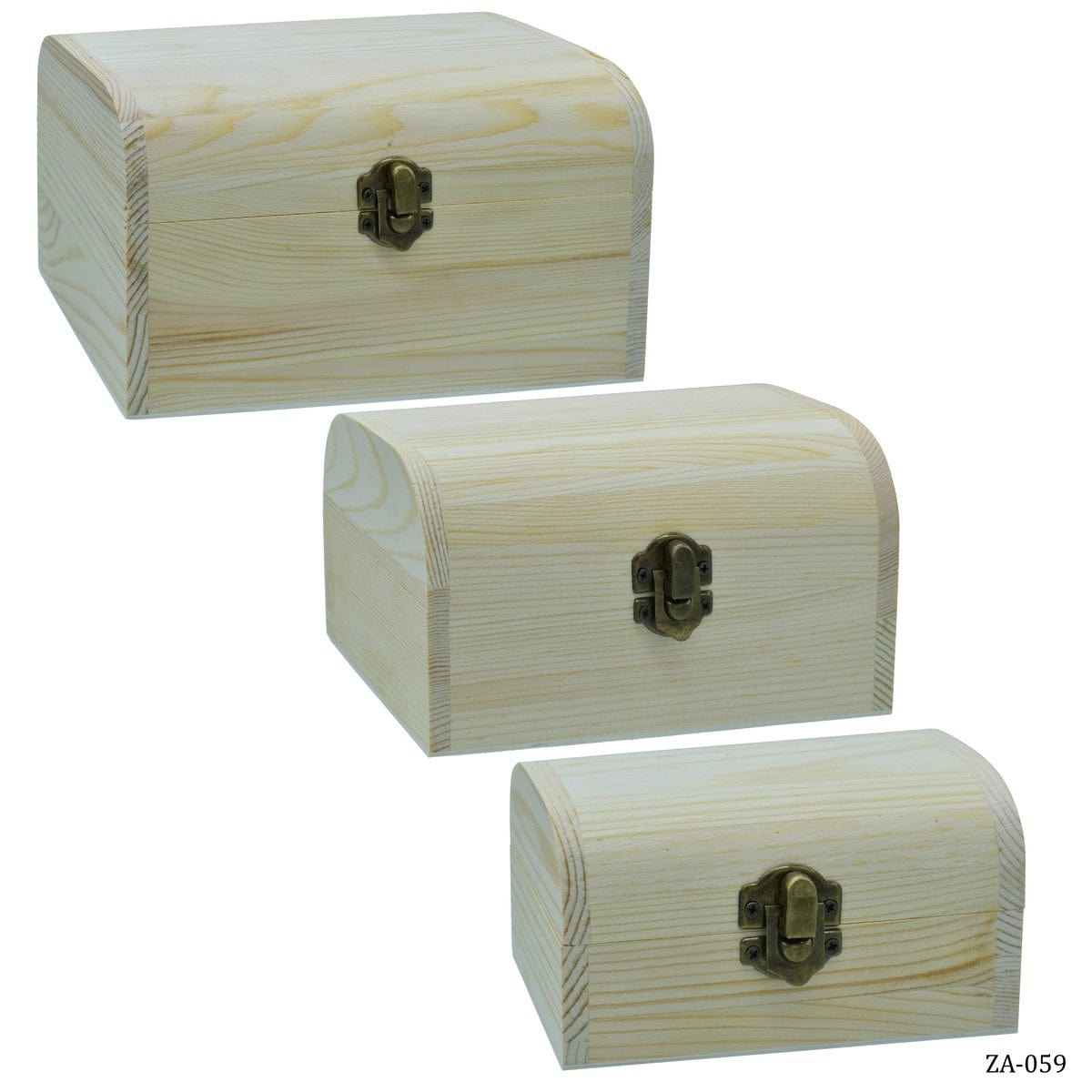 jags-mumbai Wooden box Wooden Empty Box Set Of 3 Pcs Top Oval Shape